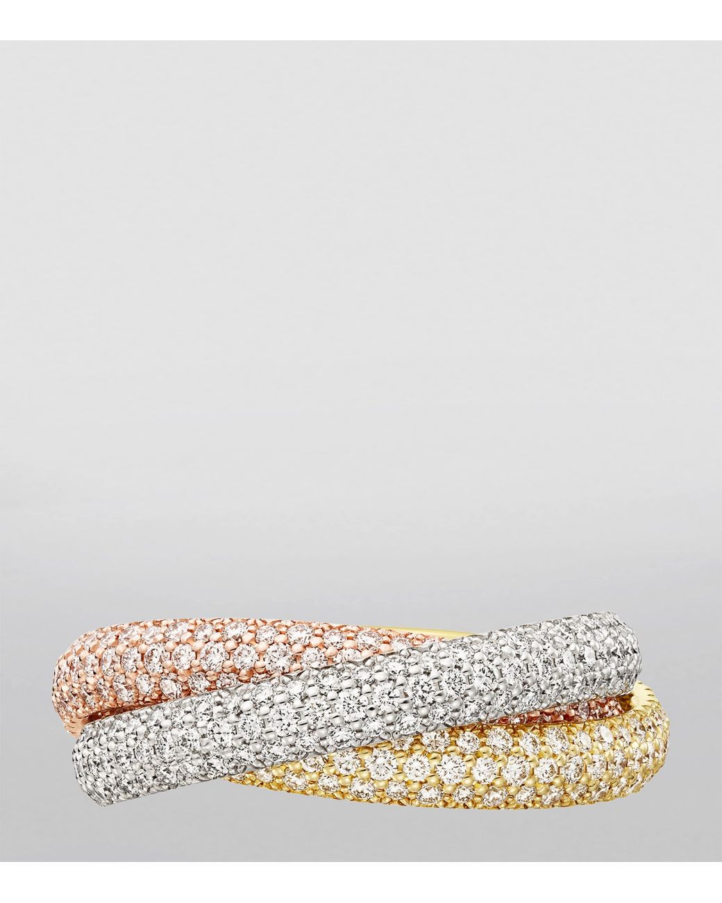 Cartier Metallic Medium, Rose And Diamond Trinity Ring