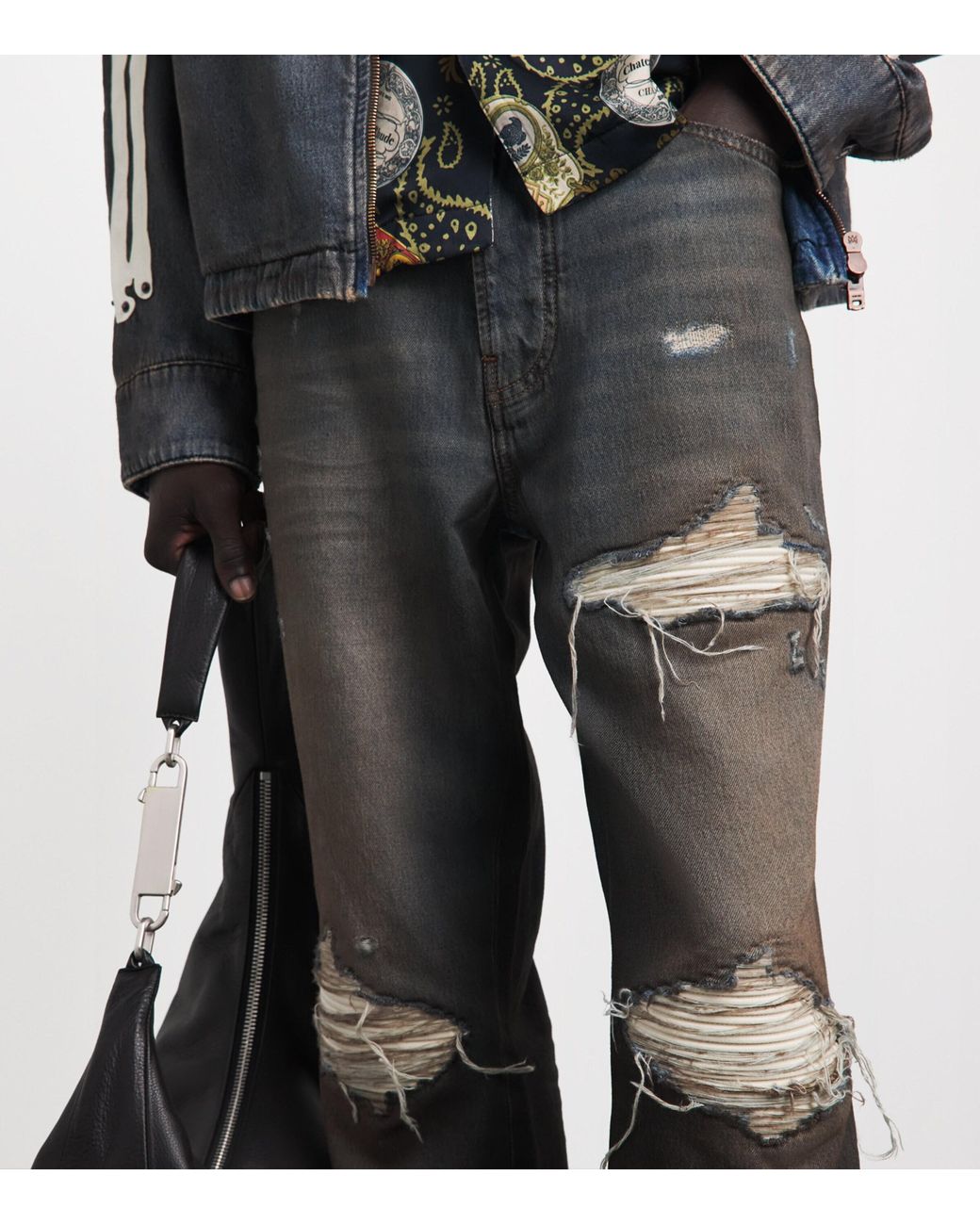 Amiri Gray Ripped Mx1 Straight Jeans for men
