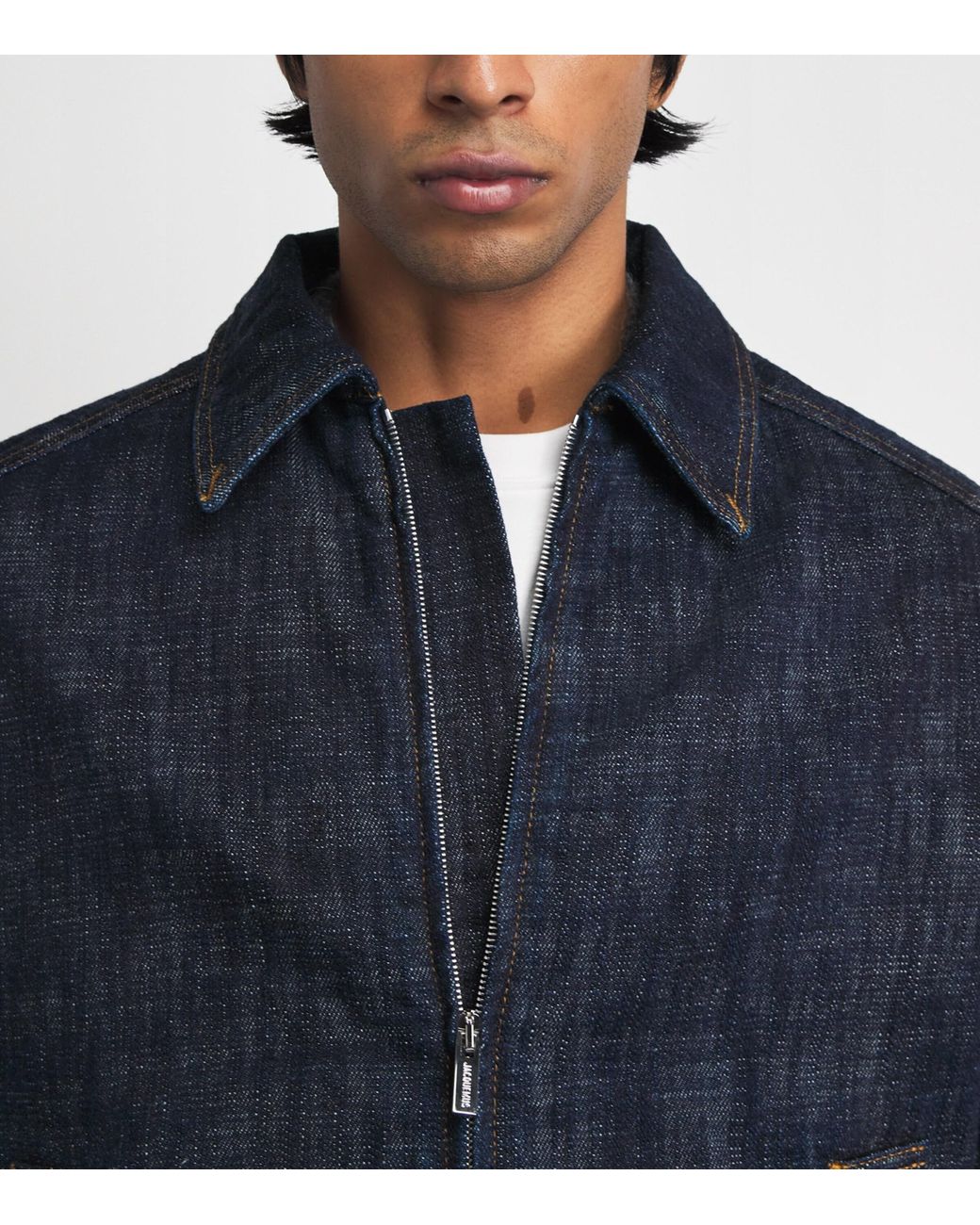 Jacquemus Blue Logo Denim Jacket for men
