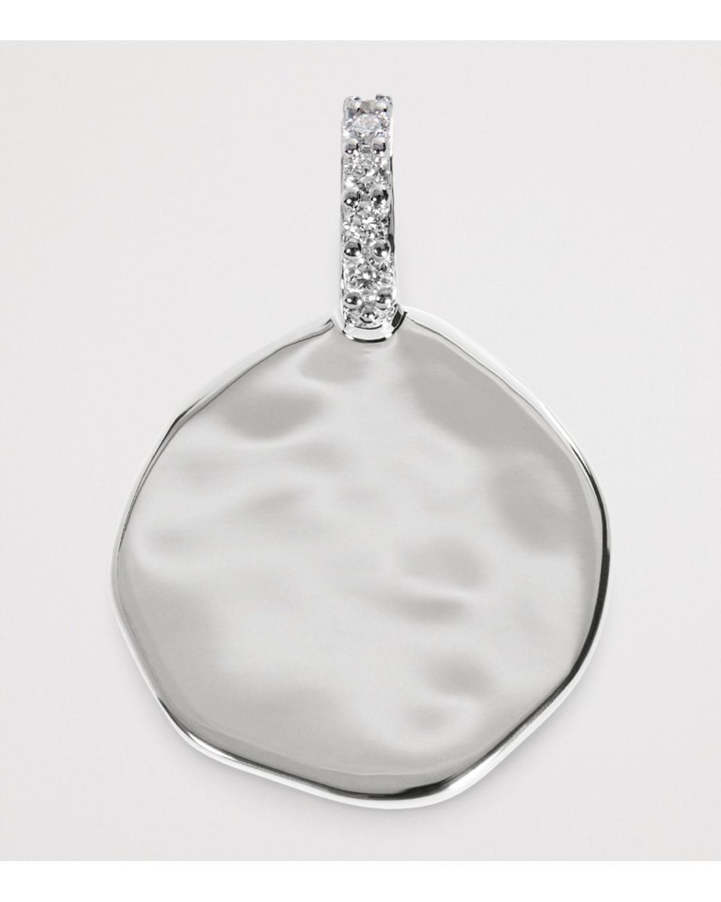 Monica Vinader Metallic Sterling And Diamond Mv Siren Coin Pendant