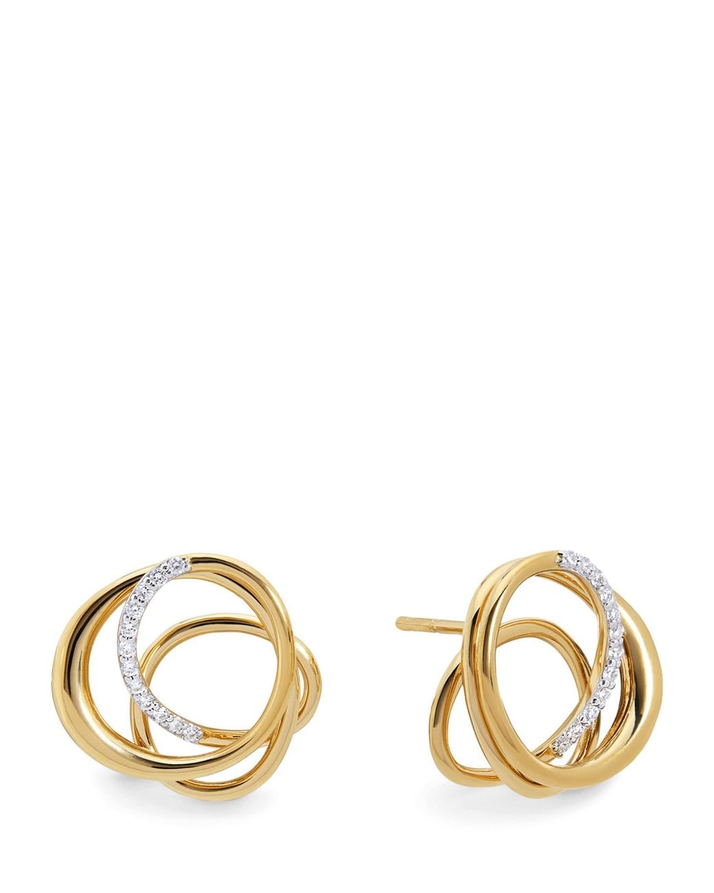 Monica Vinader Metallic And Diamond Nura Wrap Stud Earrings
