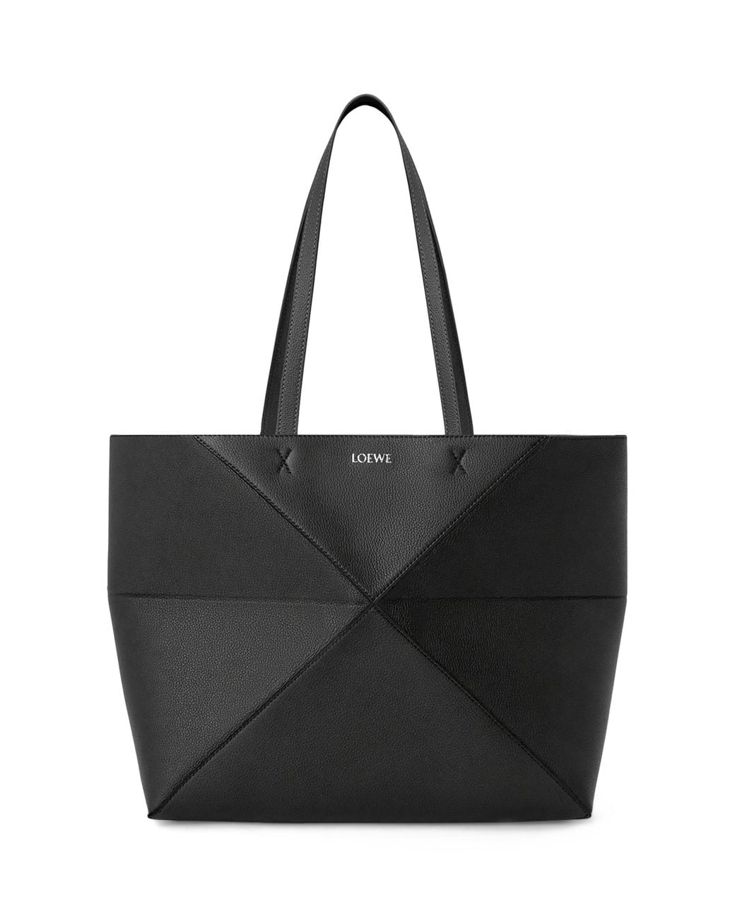 Loewe Black Medium Leather Puzzle Fold Tote Bag