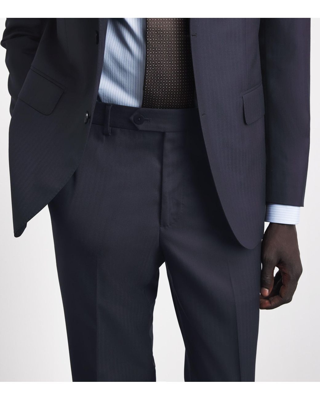 Pal Zileri Blue Wool Herringbone Vicenza 2-Piece Suit for men