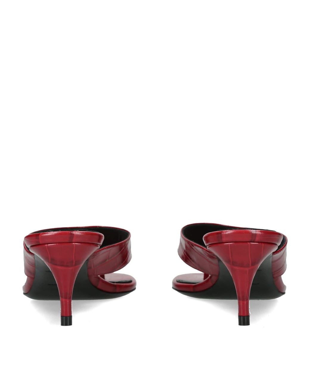 Alaïa Red Croc-Embossed Leather Infra Thong Mules 55