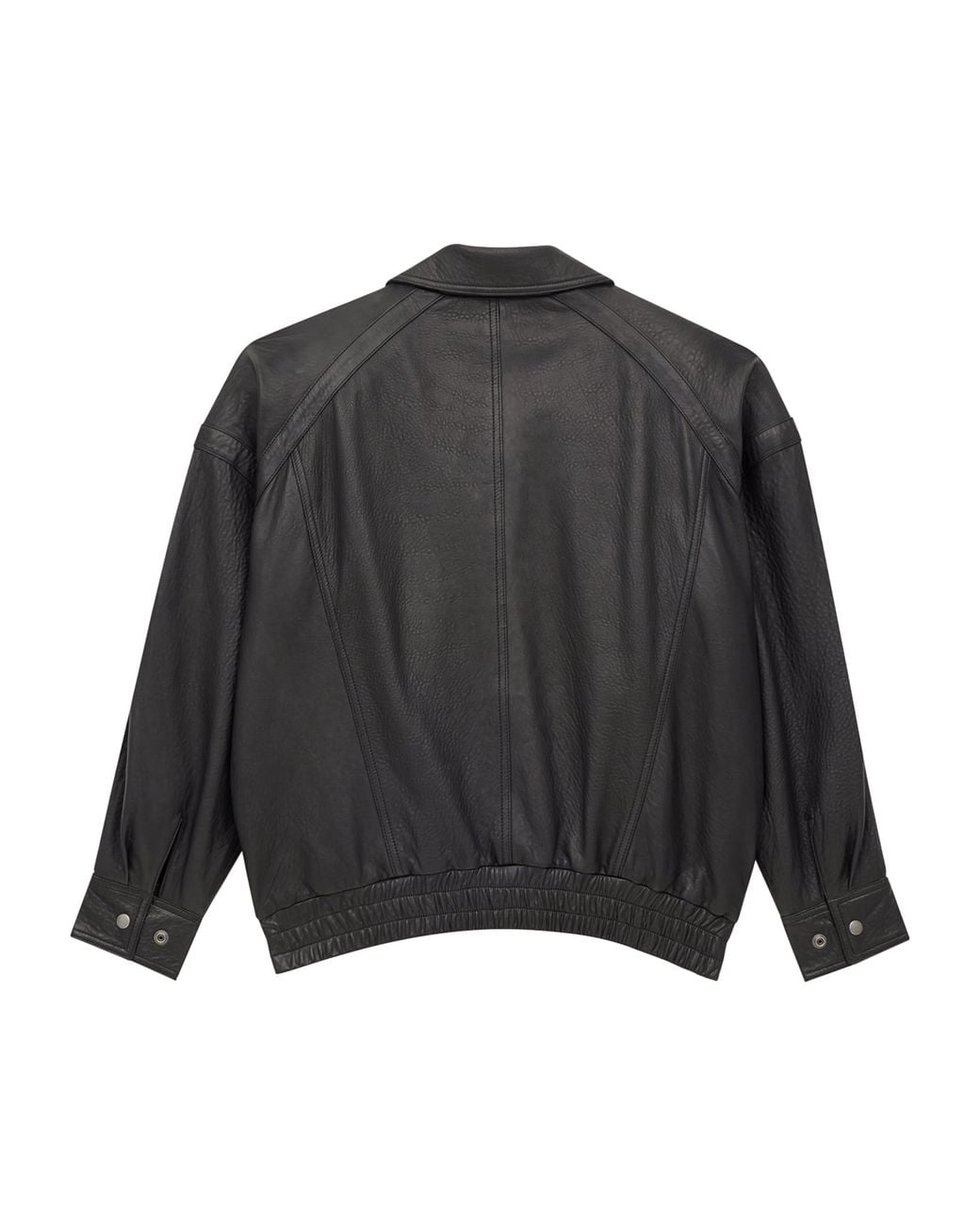 Saint Laurent Black Leather Bomber Jacket