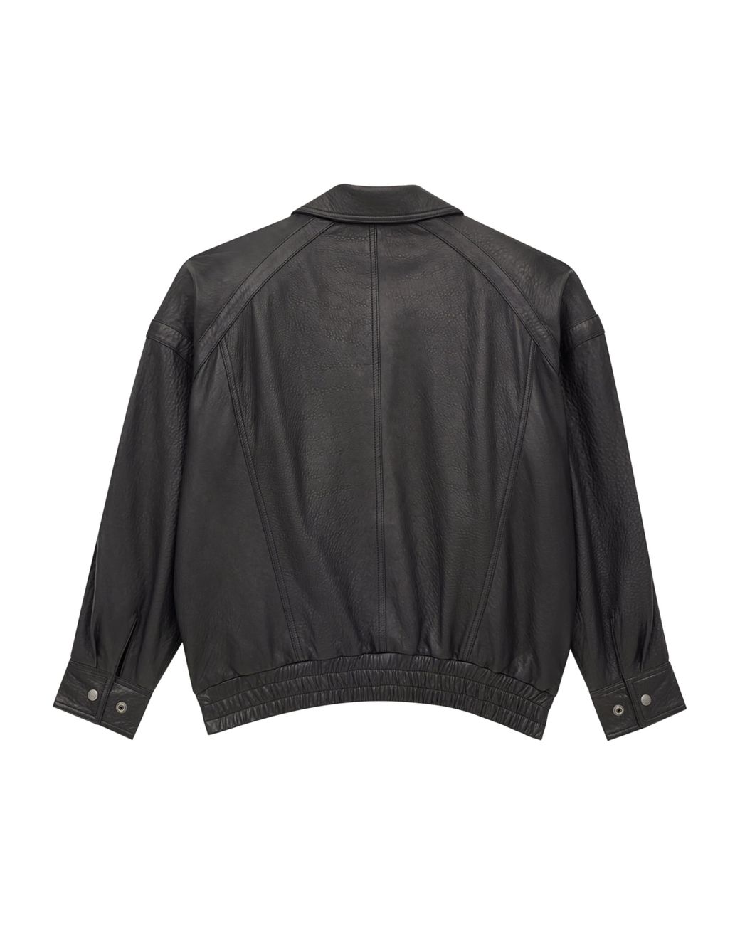 Saint Laurent Black Leather Bomber Jacket
