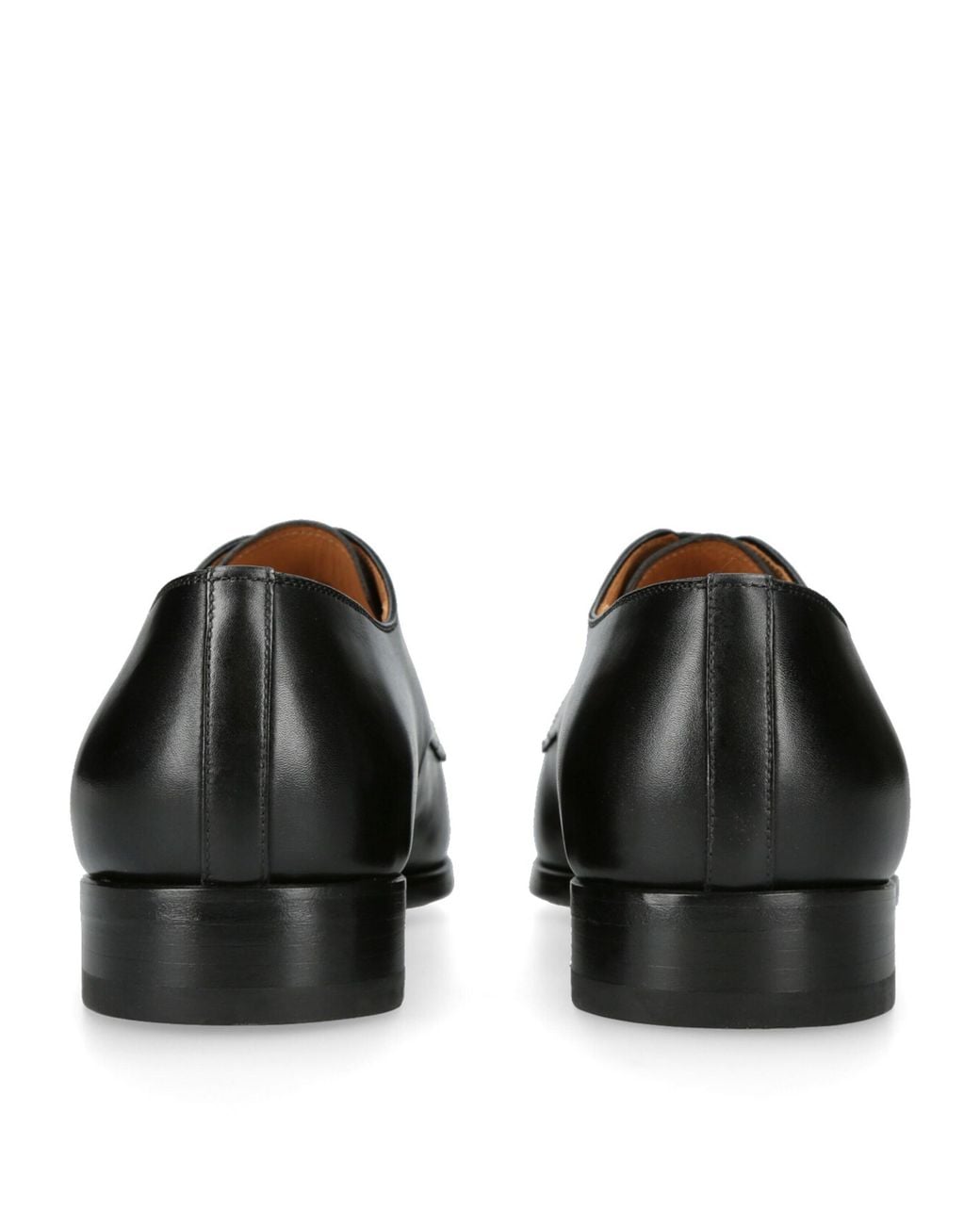 Magnanni Shoes Black Leather Derby Shoes for men
