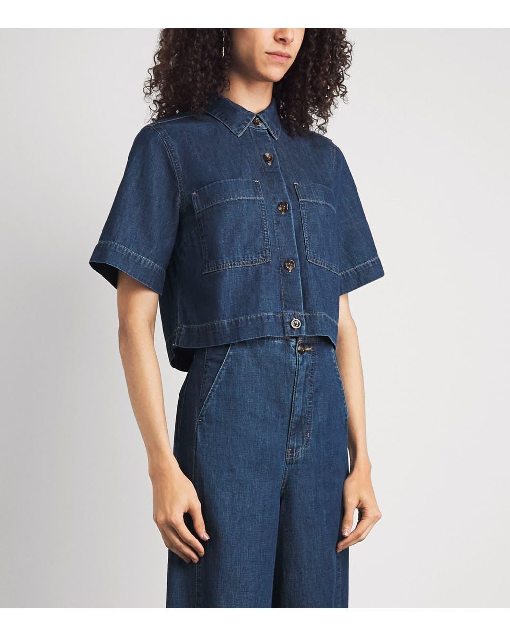 Veronica Beard Blue Chambray Spruce Shirt