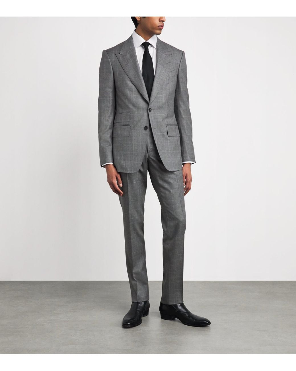 Tom Ford Gray Wool Check Shelton 2-Piece Suit for men