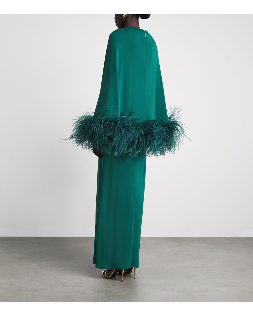 16Arlington Green Feather Cape Adelar Gown