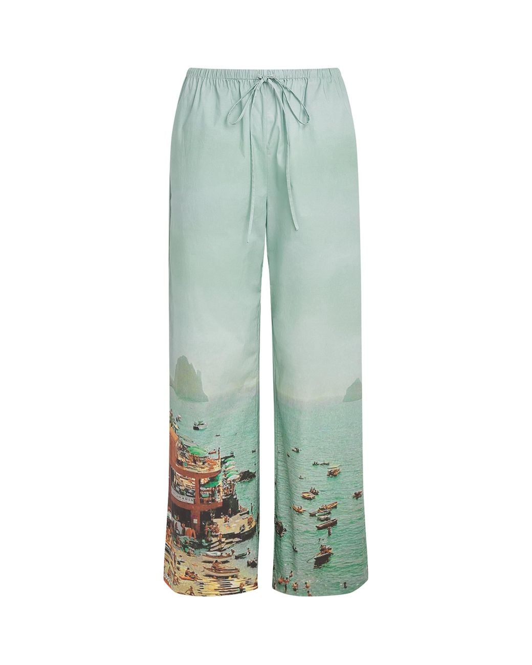 Staud Green Endless Summer Print Mateo Trousers