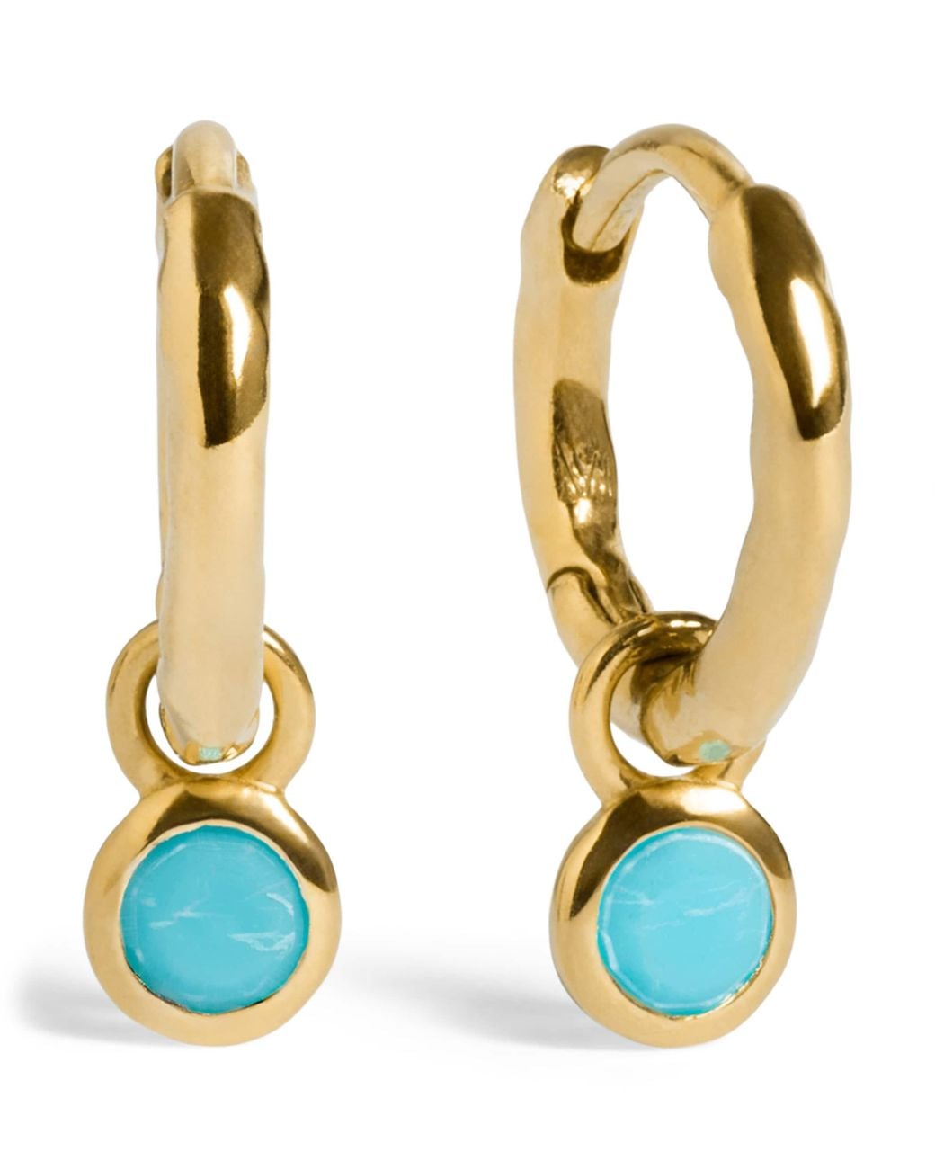 Monica Vinader Blue Vermeil And December Birthstone Huggie Earrings