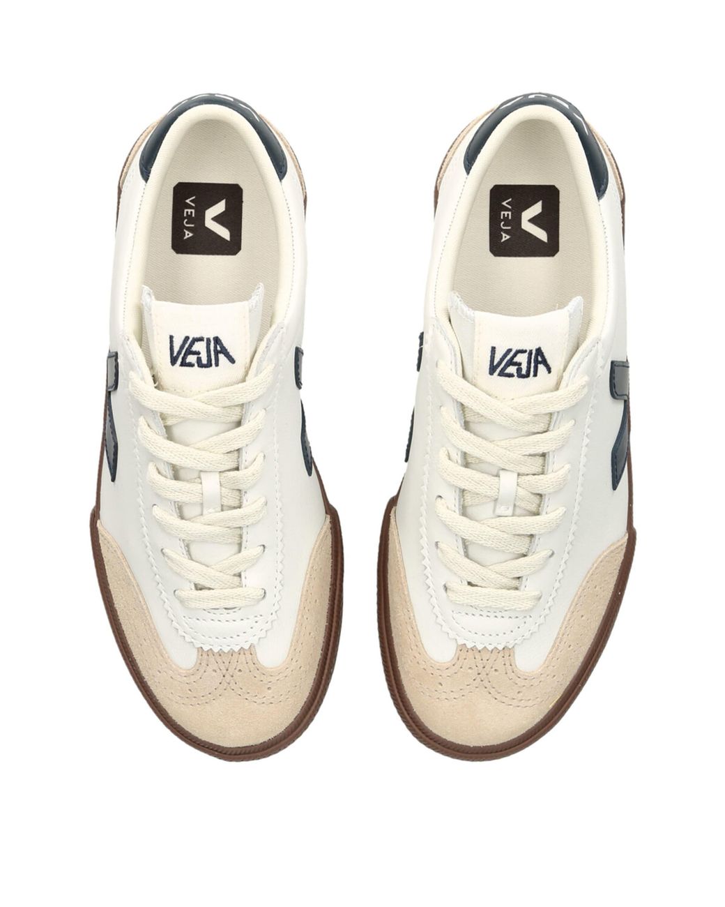 Veja White Volley Sneakers With Contrasting Inserts