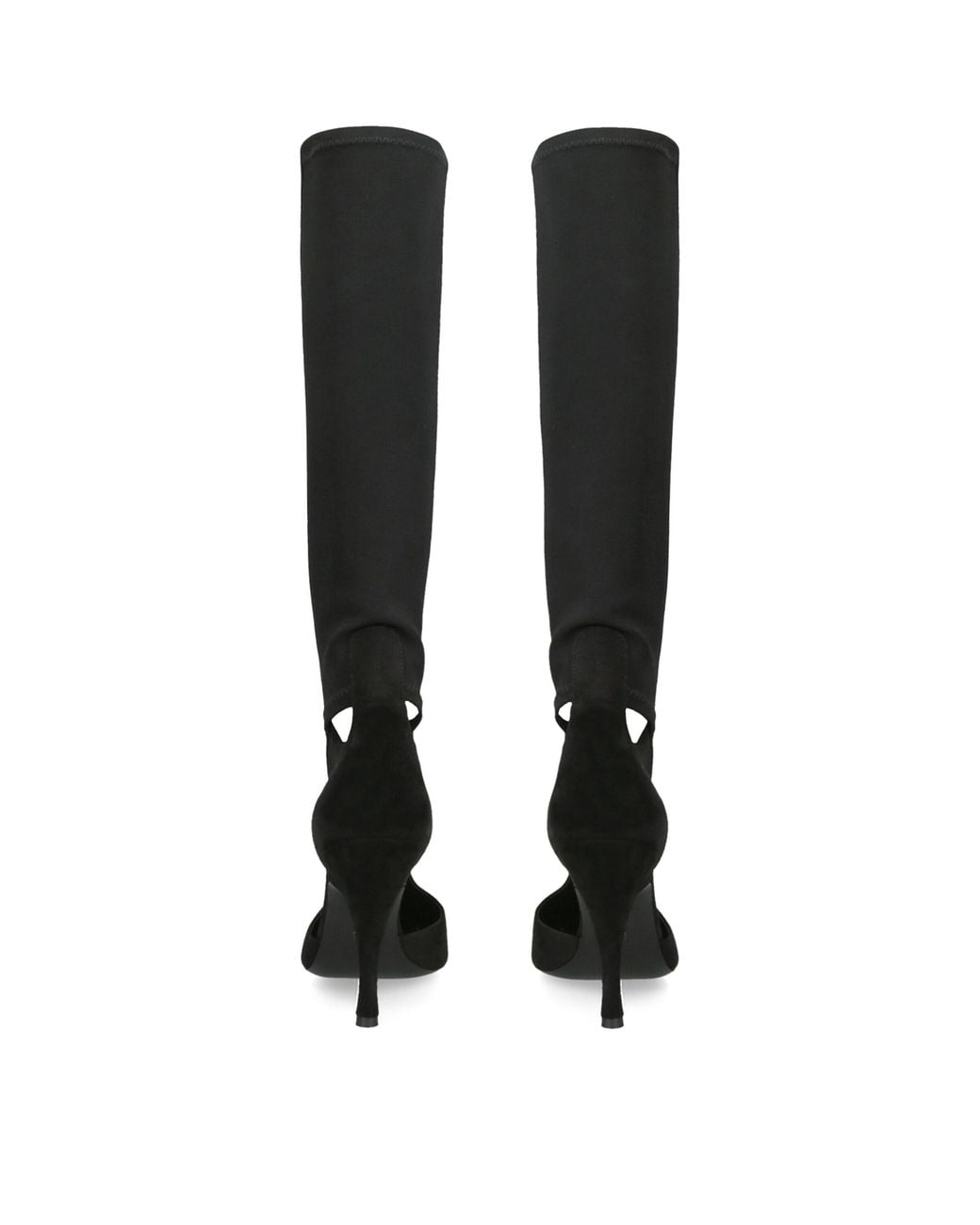 Alaïa Black Suede Cut-Out Knee-High Boots 100