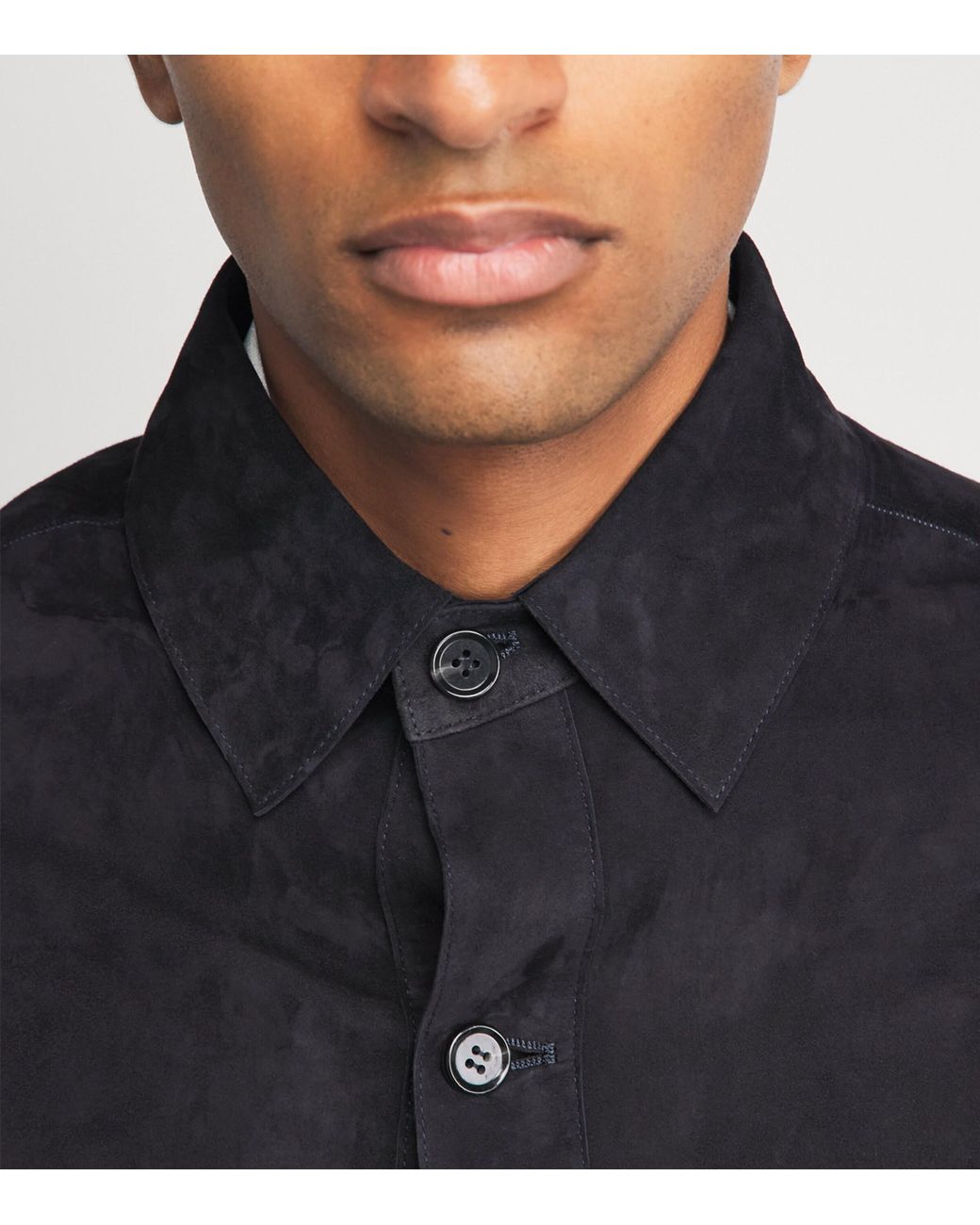 Arma Blue Lamb Suede Dino Shirt for men