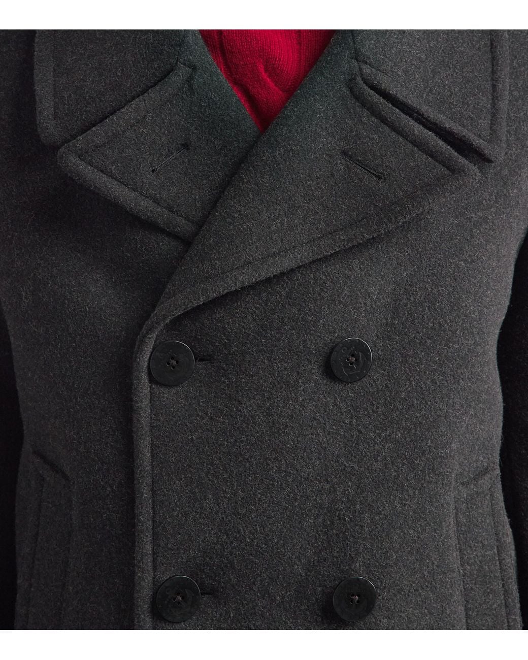 Polo Ralph Lauren Black Wool-Blend Pea Coat for men