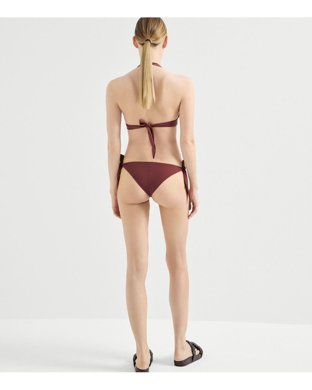 Brunello Cucinelli Purple Side-Tie Bikini Bottoms
