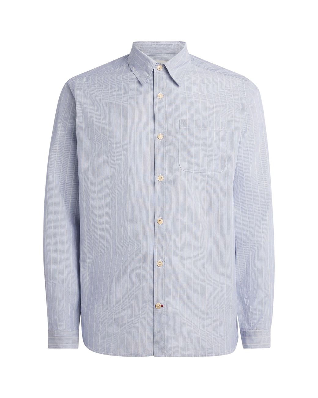 Oliver Spencer Blue Cotton Stripe New York Special Shirt for men