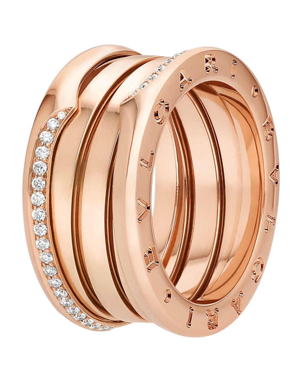 BVLGARI Natural And Diamond B.Zero1 Three-Band Ring