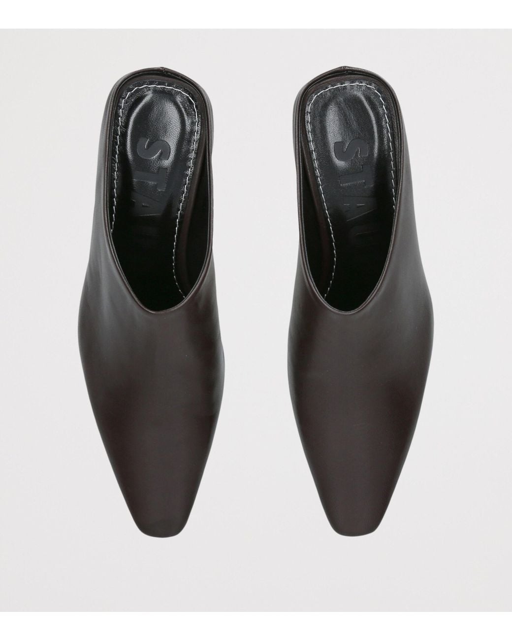 Staud Brown Leather Wally Mules 55