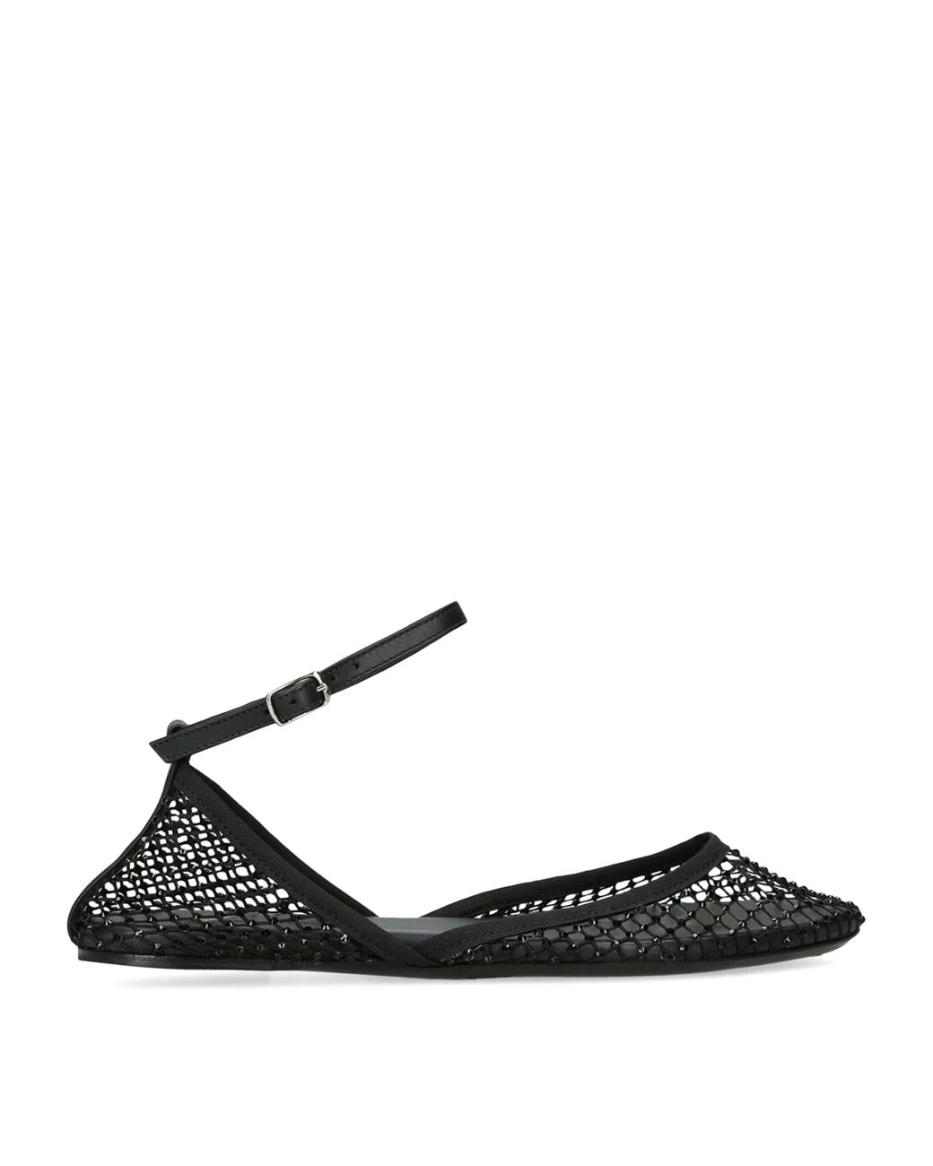 Christopher Esber Black Mesh Minette Ballet Flats