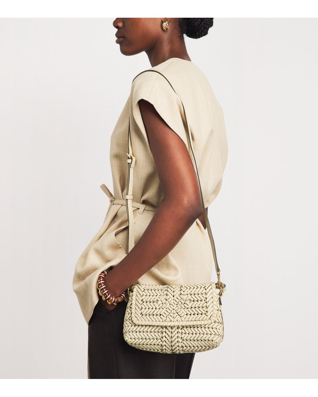 Anya Hindmarch Metallic Woven Leather Neeson Cross-Body Bag