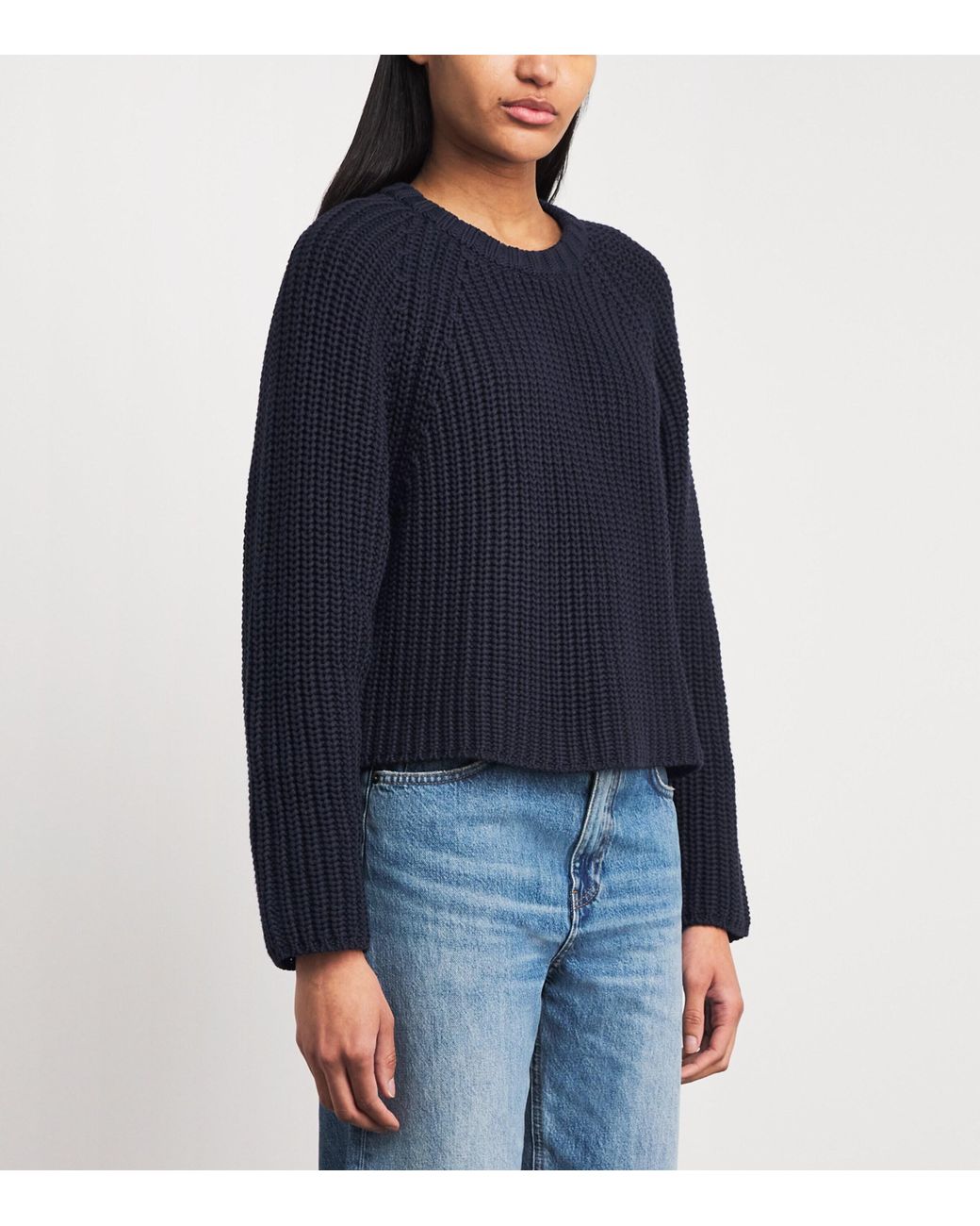 ME+EM Blue Organic Cotton Weekend Sweater