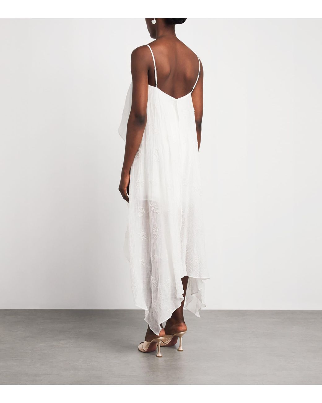 Staud White Embellished Valencia Mini Dress