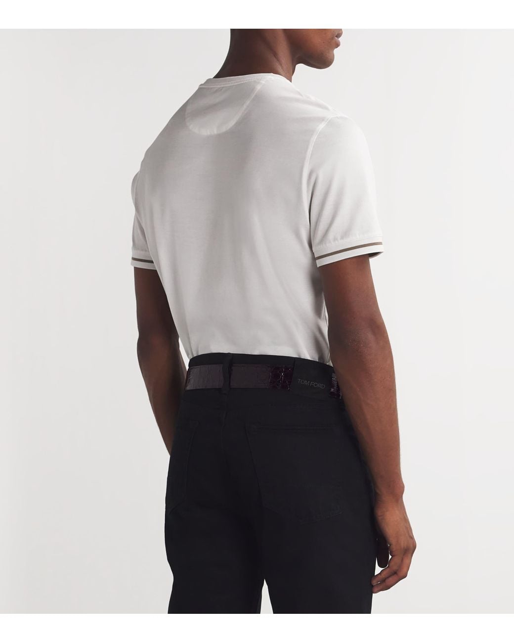 Tom Ford Natural Leather Reversible T Icon Belt for men