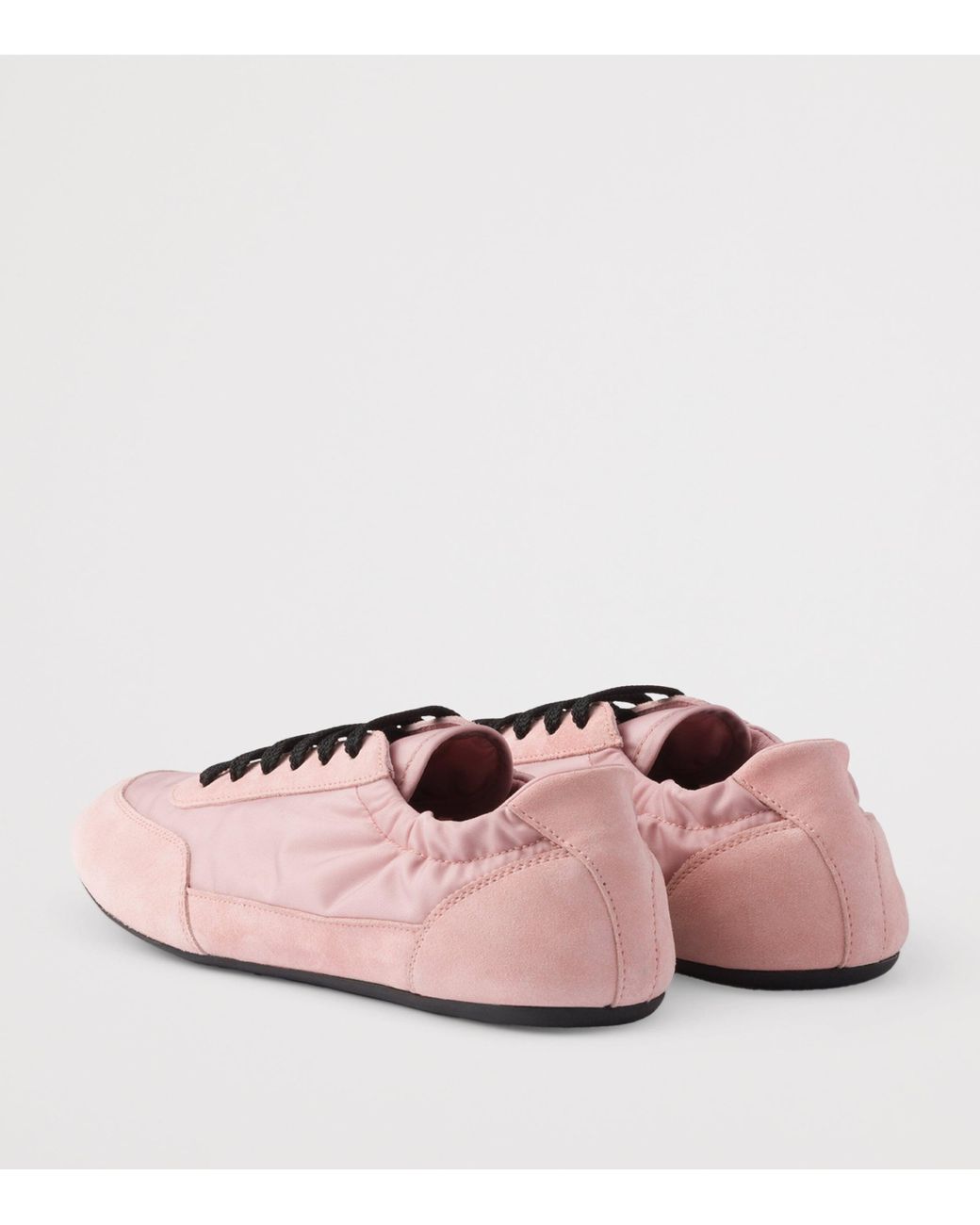 スニーカー PRADA PINK RE-NYLON AND SUEDE COLLAPSE SNEAKERS Prada Women's' Collapse Re-Nylon And Suede Sneakers in Pink