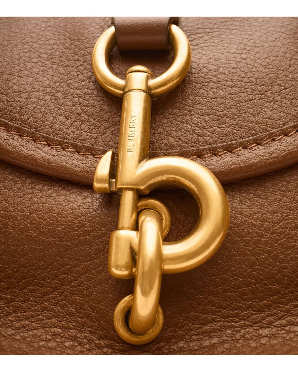 Burberry Brown Mini Calfskin B Clip Messenger Bag