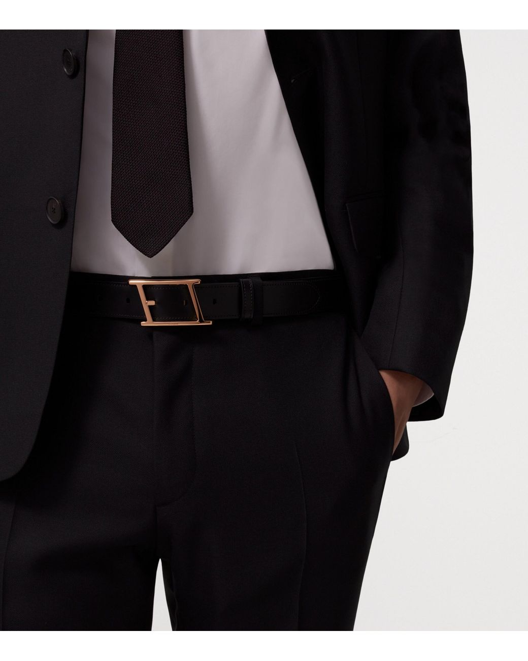 Cartier Black Leather Tank Asymétrique De Belt for men