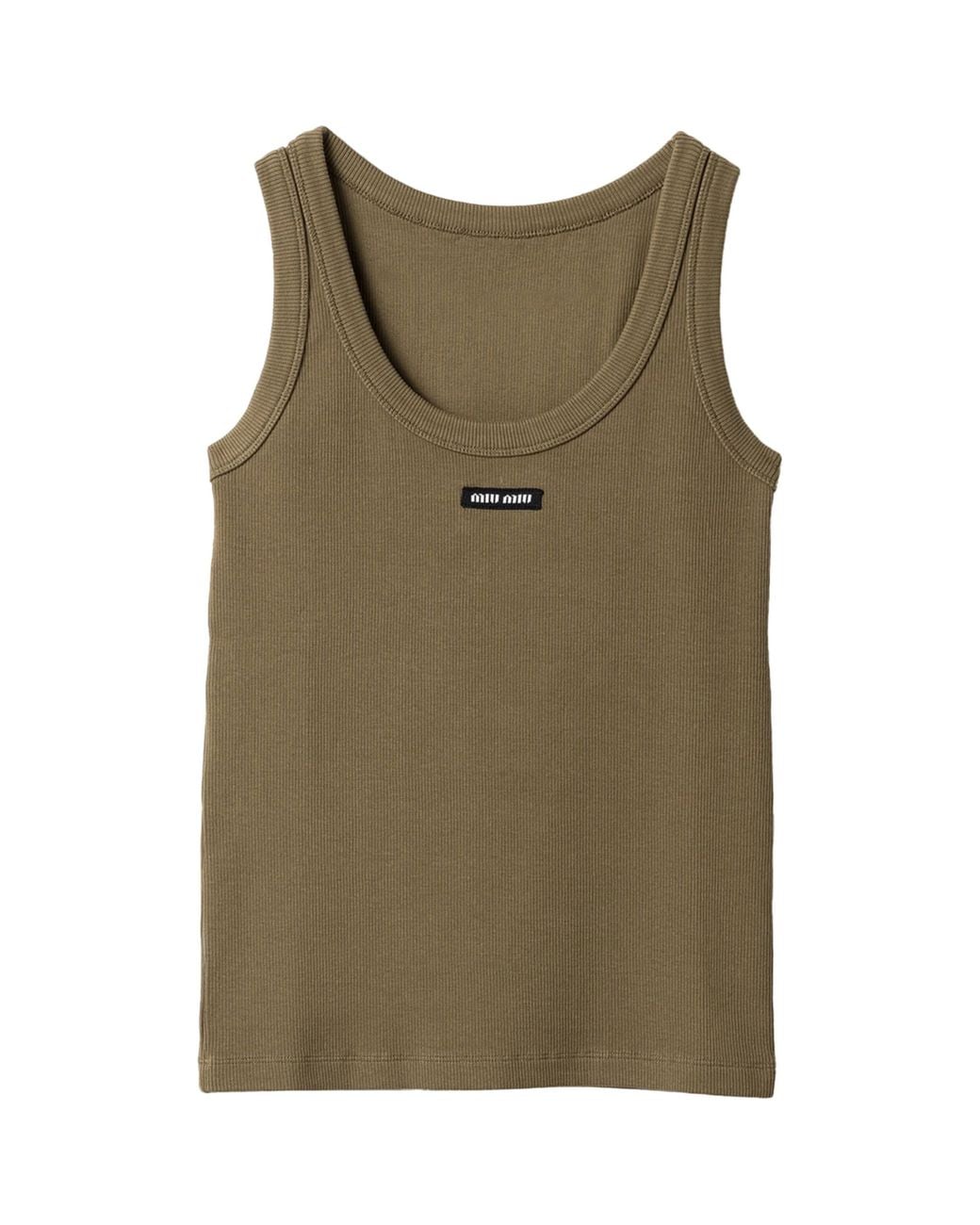 Miu Miu Green Jersey Tank Top