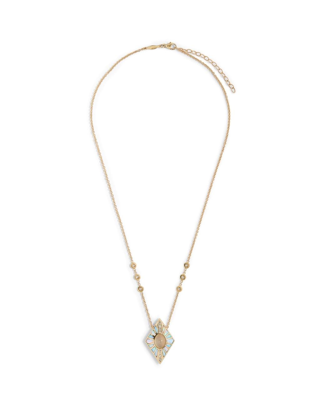 Jacquie Aiche Metallic Diamond, Moonstone And Opal Inlay Necklace