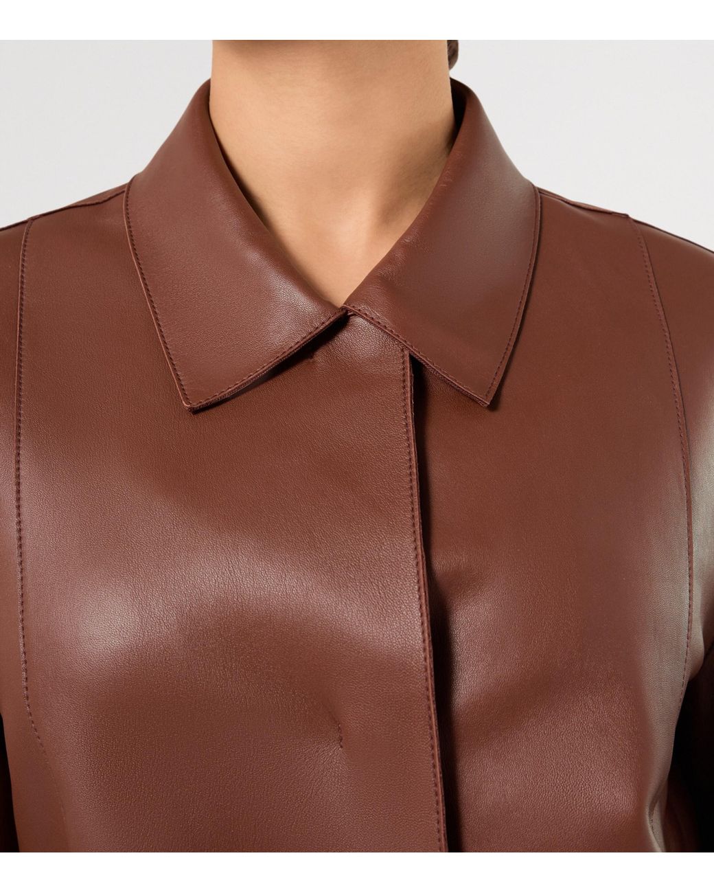 Marina Rinaldi Brown Leather Jacket