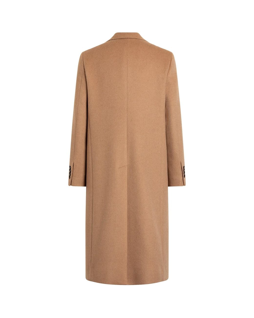 Dolce & Gabbana Brown Wool Double-Breasted Long Coat for men