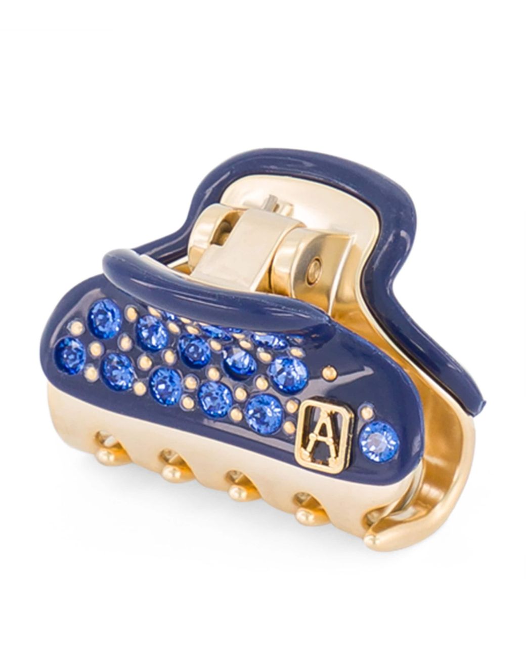 Alexandre De Paris Blue Plated Crystal-Embellished Claw Hair Clip