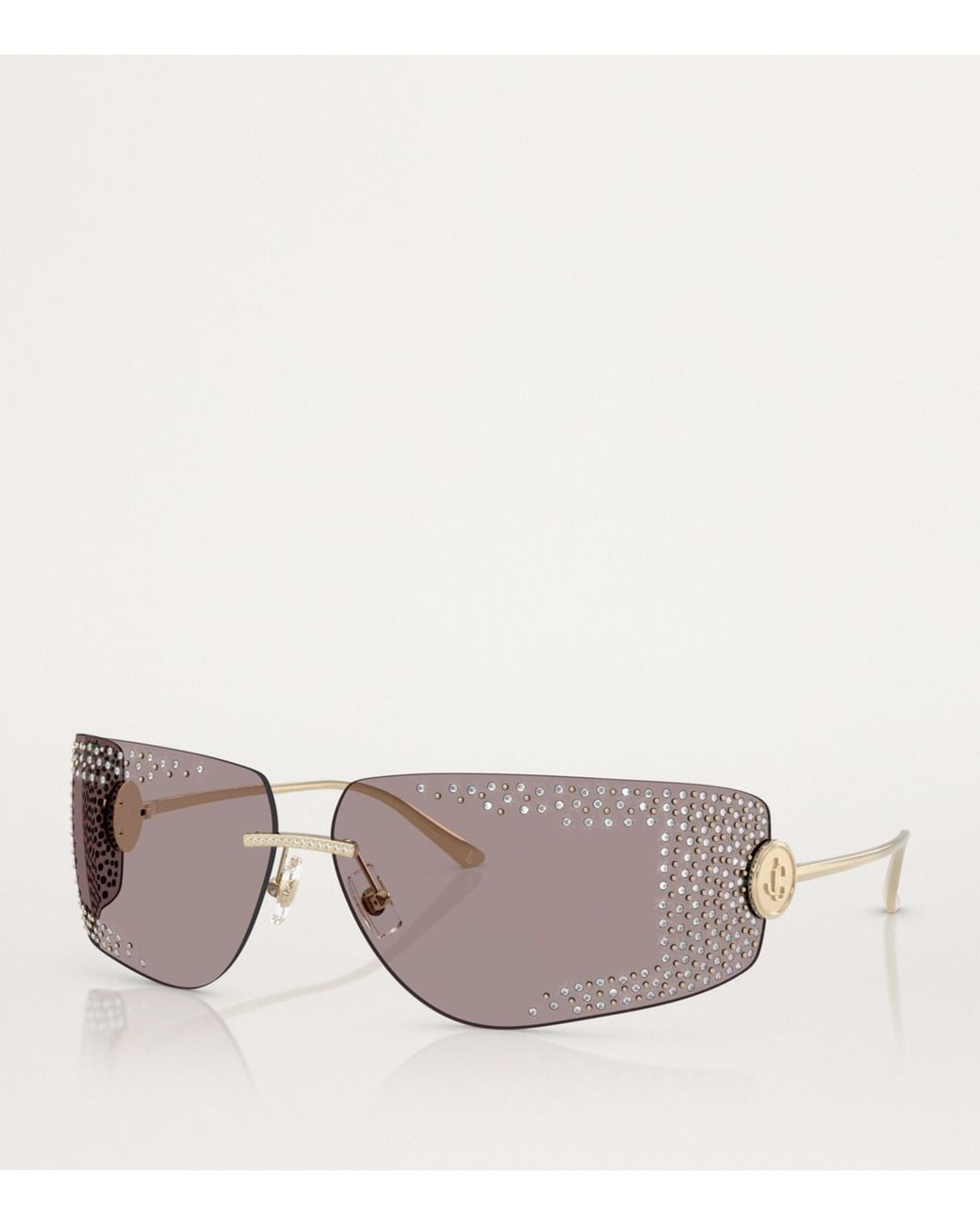 Jimmy Choo Gray Embellished Wire-Frame Sunglasses