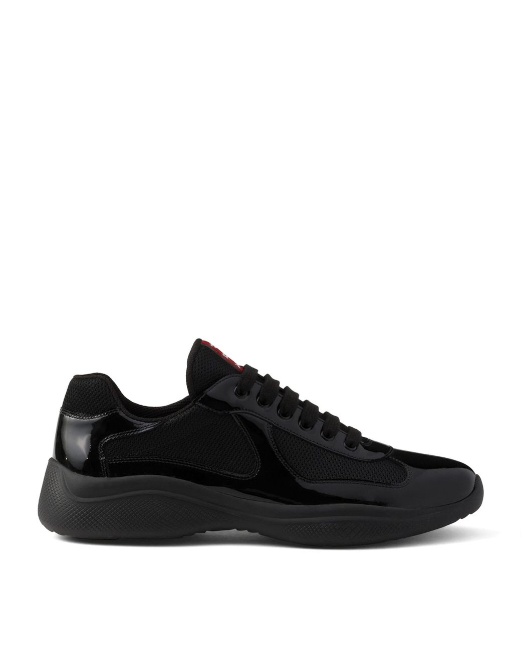 Prada Black Patent Leather-Blend America's Cup Sneakers for men