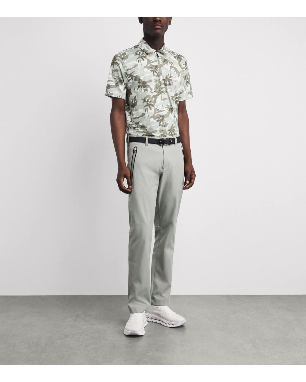 Bogner White Palm Print Taron Polo Shirt for men
