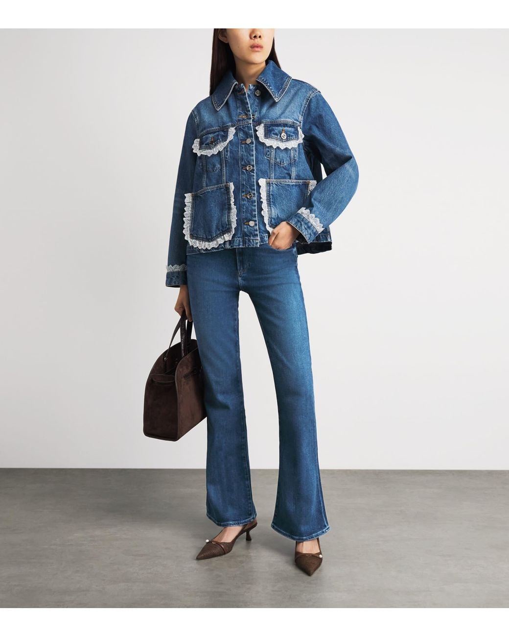 PAIGE Blue Stretch-Denim Laurel Canyon Bootcut Jeans