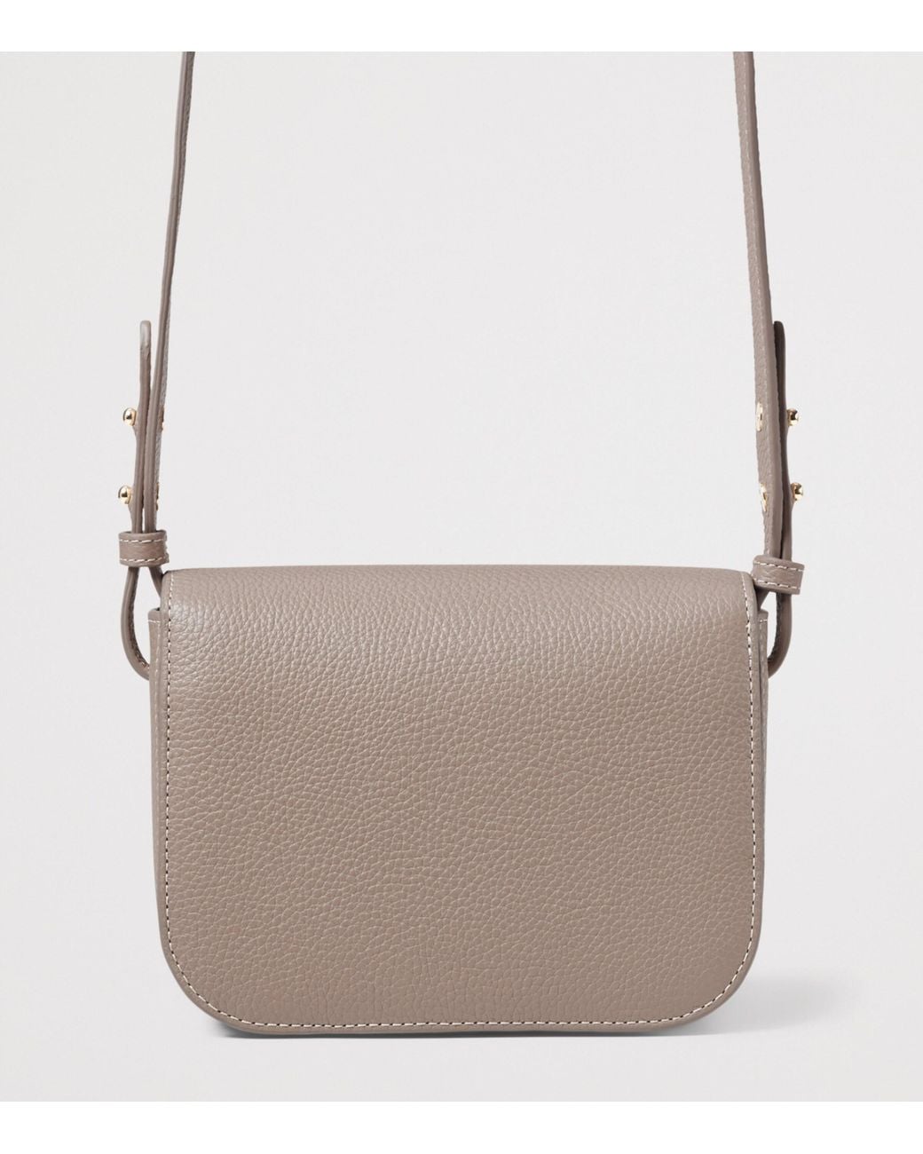 Aspinal Gray Leather Ella Cross-Body Bag
