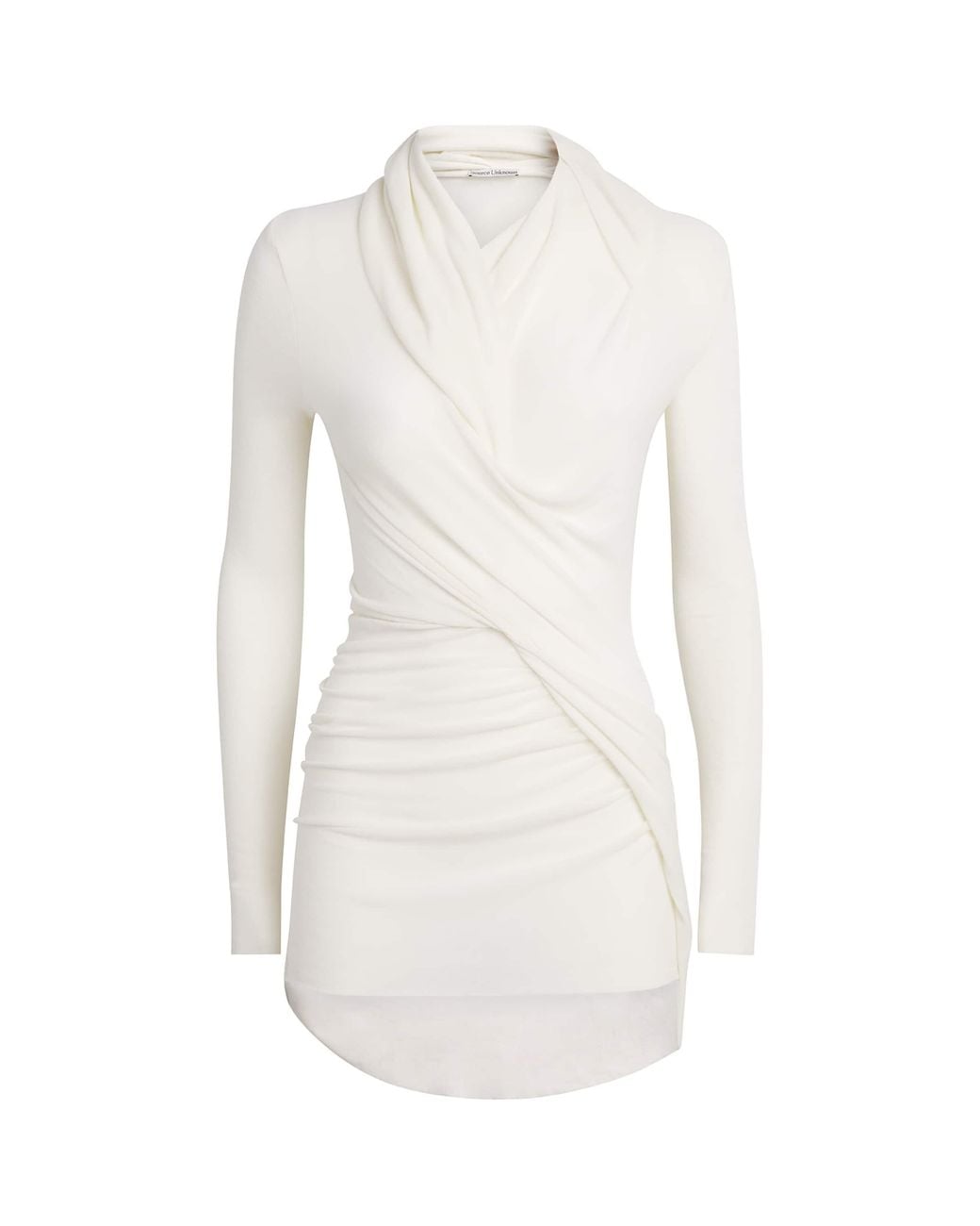 Source Unknown White Asymmetric-Drape Folgore Top