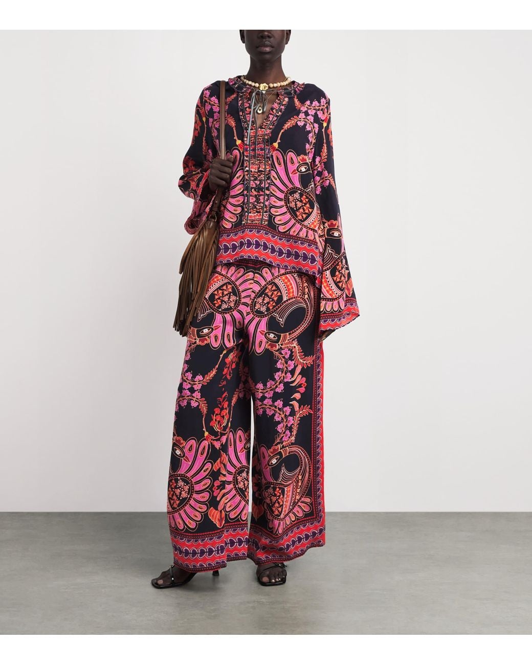 Lug Von Siga Red Printed Tess Blouse