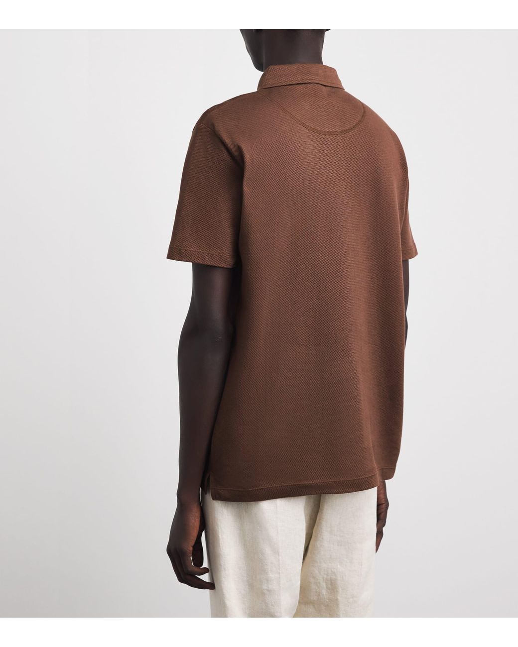 Sunspel Brown Supima Cotton Riviera Polo Shirt for men