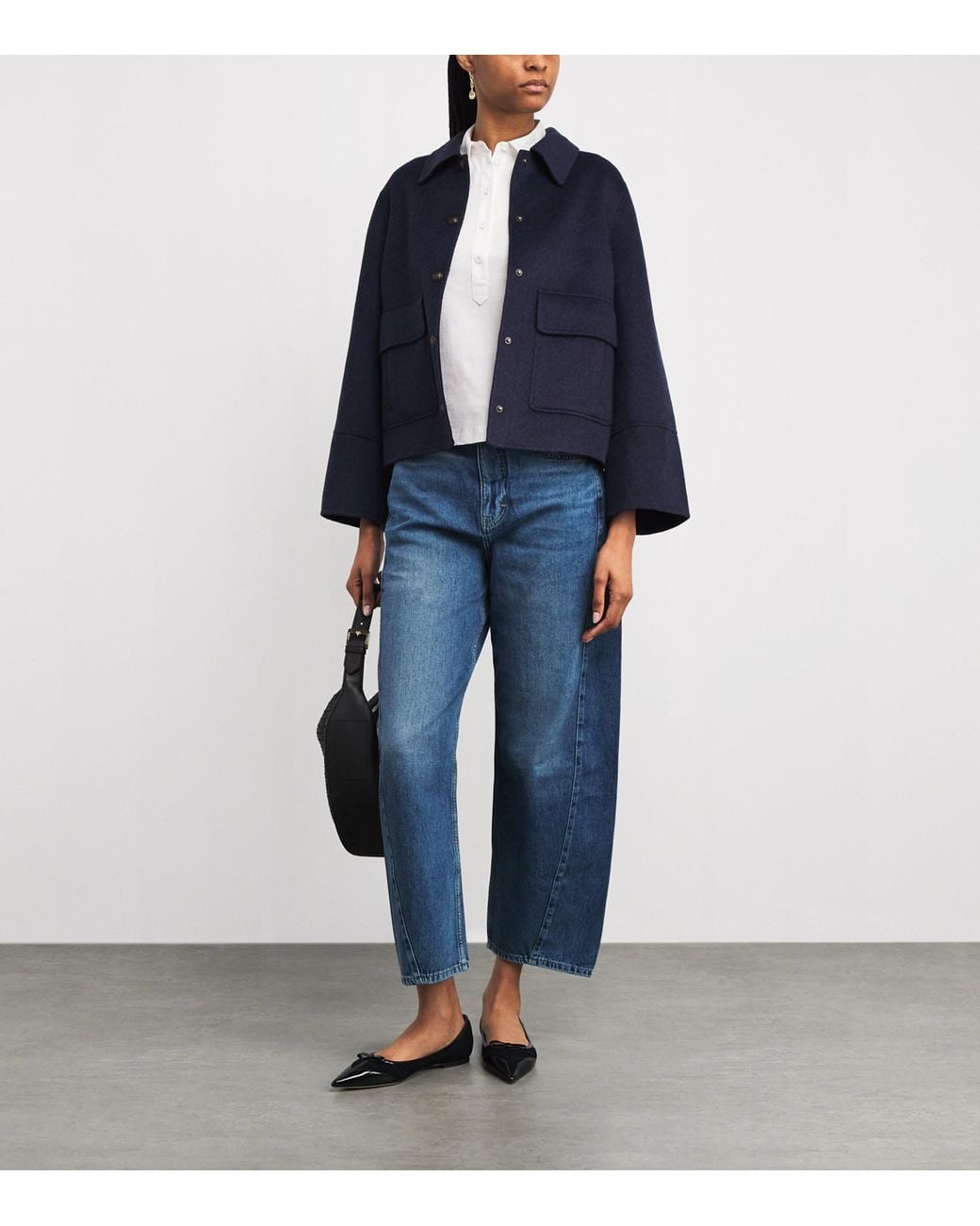 ME+EM White Cotton Half-Placket Layering Top
