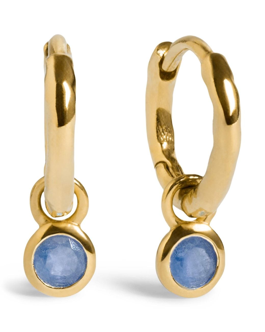Monica Vinader Metallic Vermeil And Sapphire September Birthstone Huggie Earrings