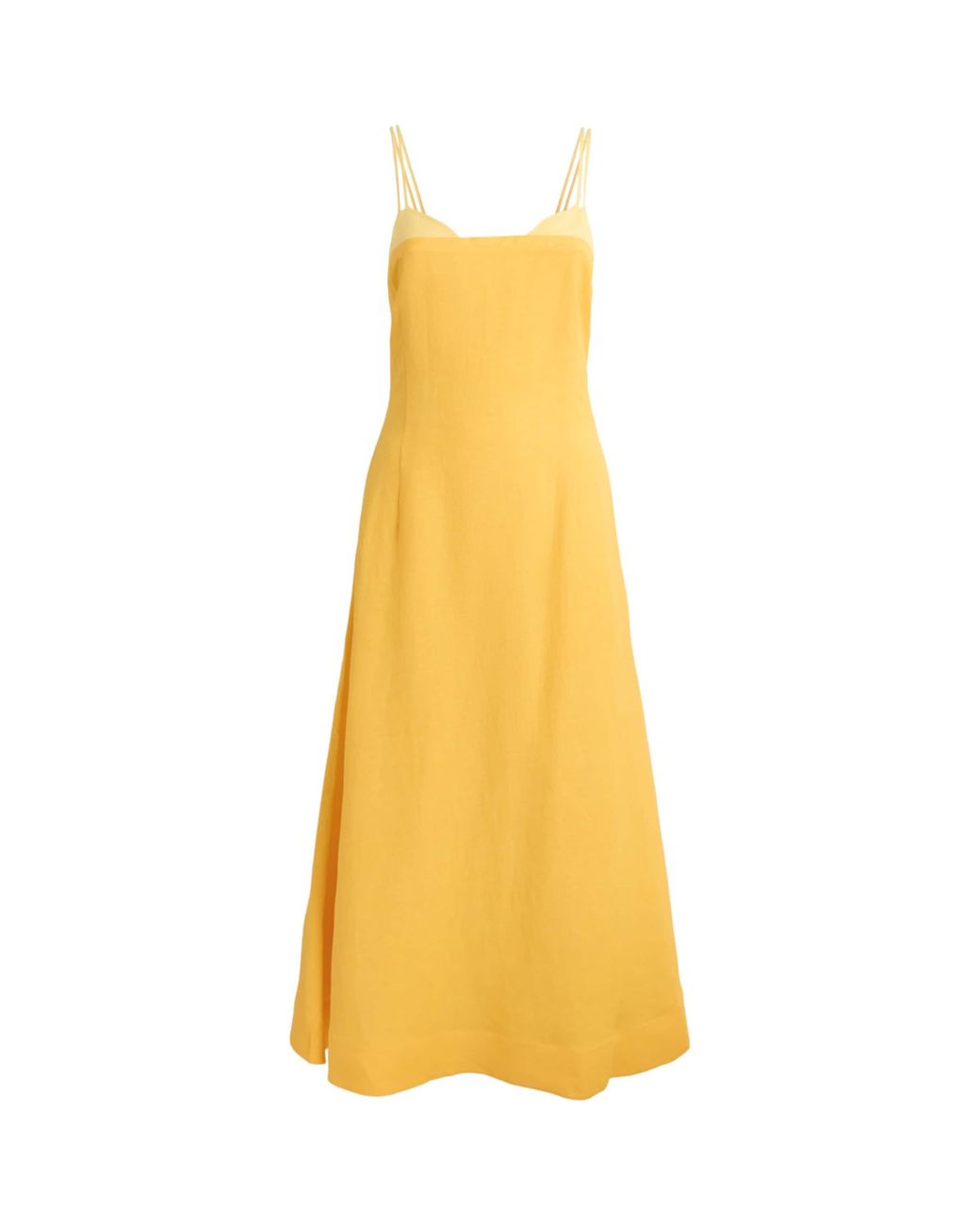 Jonathan Simkhai Yellow Linen-Blend Corabeth Midi Dress
