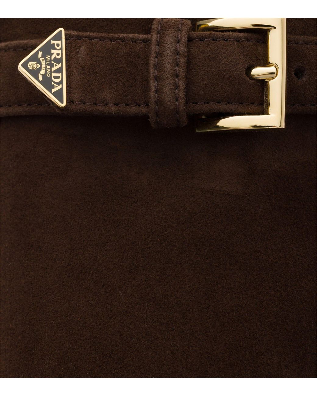Prada Brown Suede Knee-High Heeled Boots 65