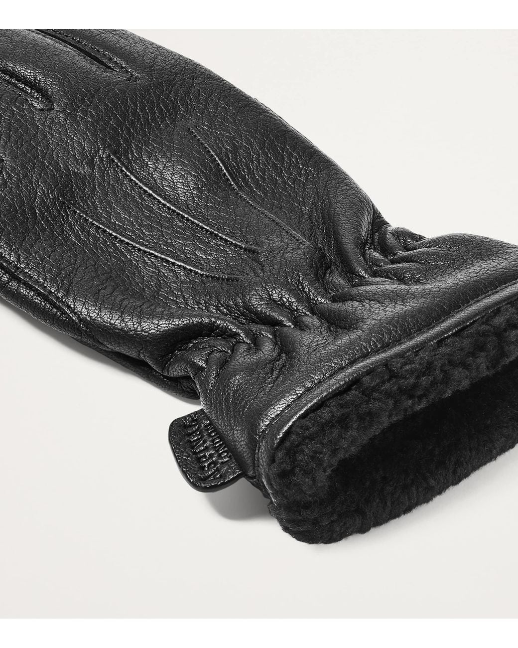 Aspinal Black Deerskin Gloves for men